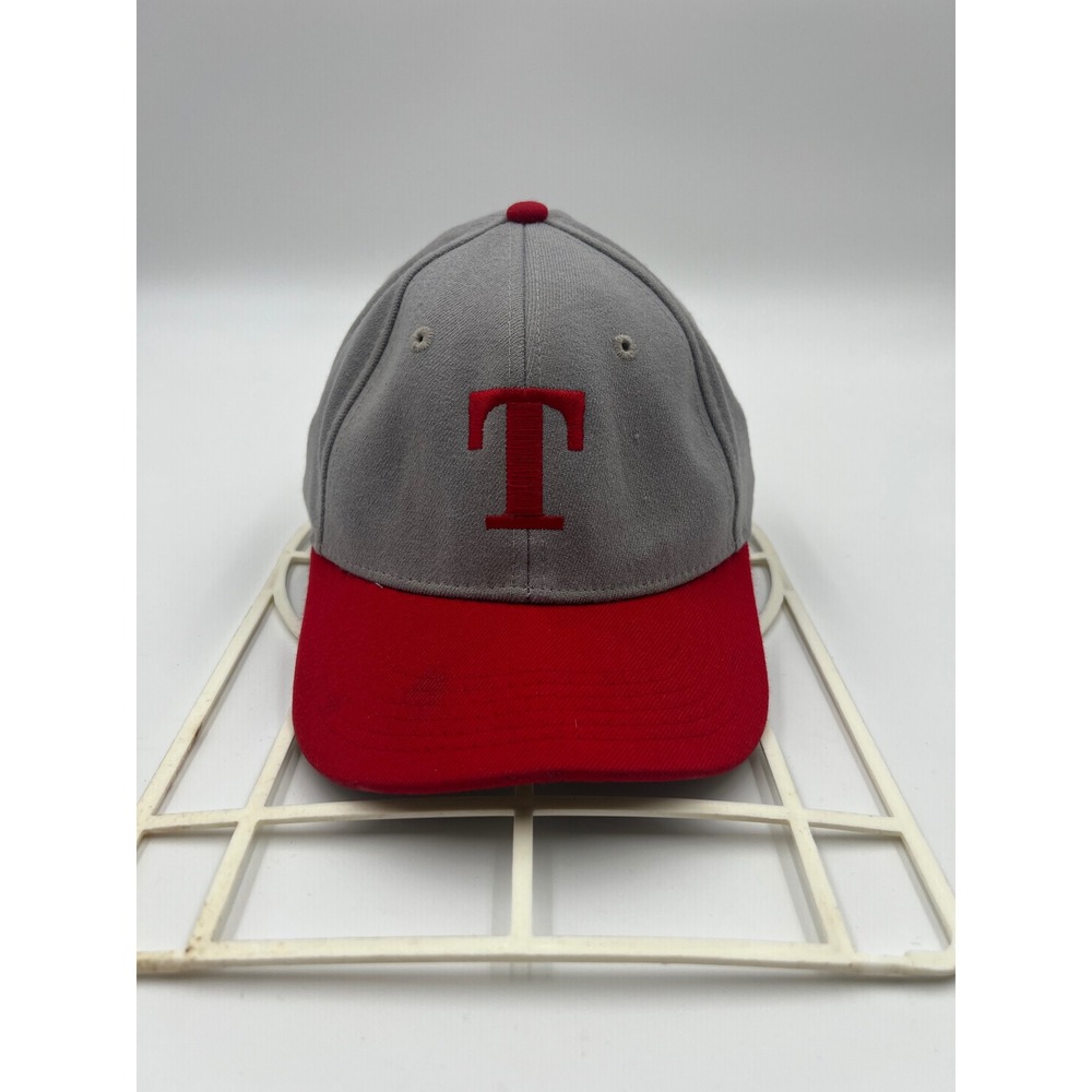 Proflex Outdoor Cap Mens SM Gray Red Embroidered T Logo Baseball Hat